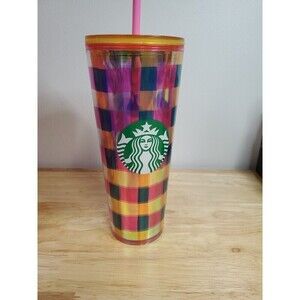 NWT Starbucks 2023 Spring Plaid 24 Oz Venti
